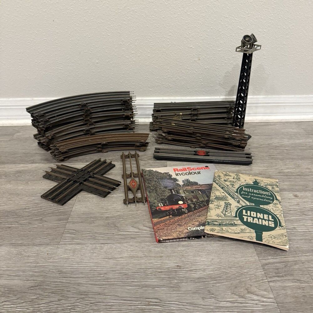 Vintage Lionel O Gauge Curved & Straight & Switches Train Track Pieces 1950s